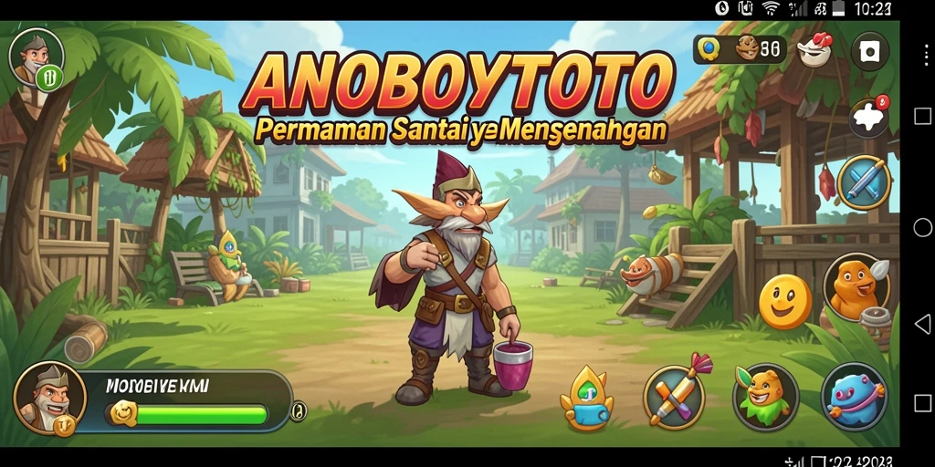 Screenshot gameplay ANOBOYTOTO dengan tampilan karakter lucu.