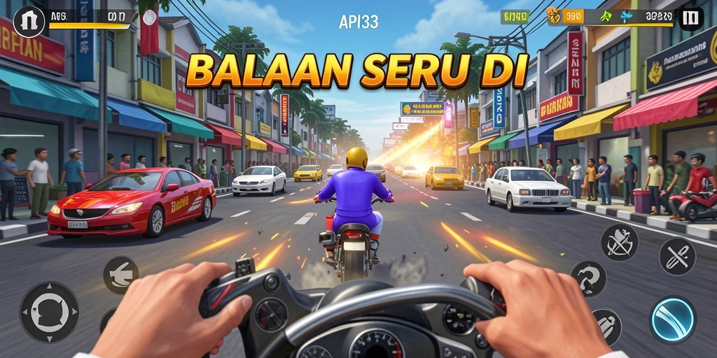 Gameplay Racing yang mendebarkan di API33 dengan mobil balap tercepat.