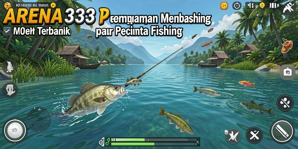 Screenshot gameplay ARENA333 dengan aksi memancing yang menarik.