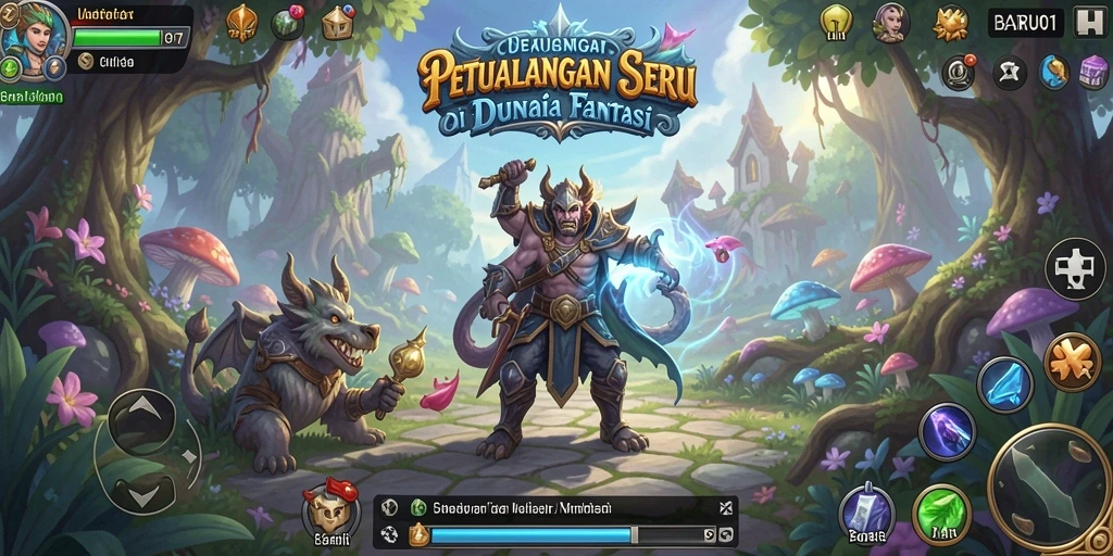 Tampilan gameplay BARU01 dengan petualangan menantang yang seru.