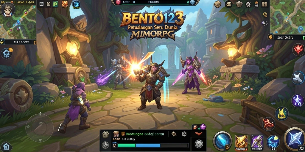 Tampilan gameplay BENTO123 dengan aksi seru di dunia MMORPG.