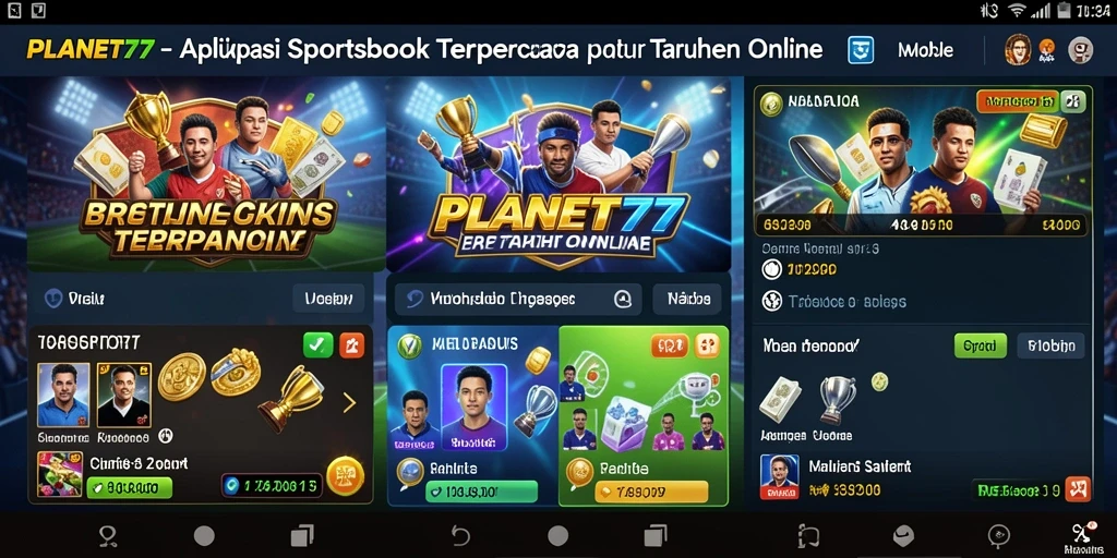 Tampilan utama screenshot PLANET77 menampilkan berbagai opsi taruhan olahraga.