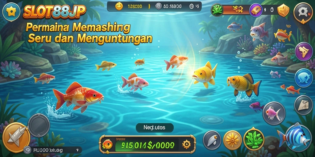 Tampilan gameplay SLOT88JP yang menampilkan aksi memancing yang seru.