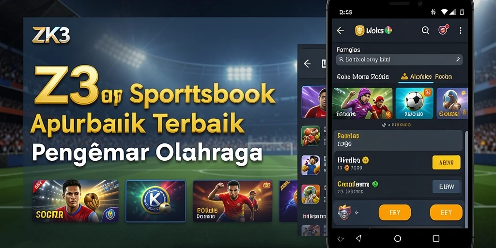 Screenshot ZK3 menampilkan antarmuka taruhan olahraga yang menarik.
